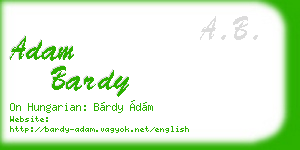 adam bardy business card